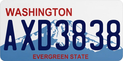 WA license plate AXD3838
