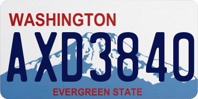 WA license plate AXD3840