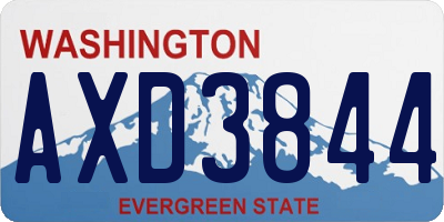 WA license plate AXD3844