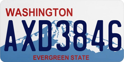 WA license plate AXD3846