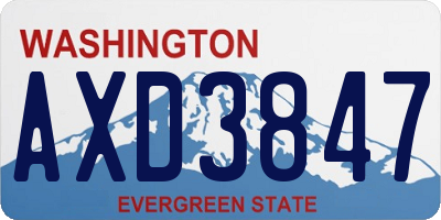 WA license plate AXD3847