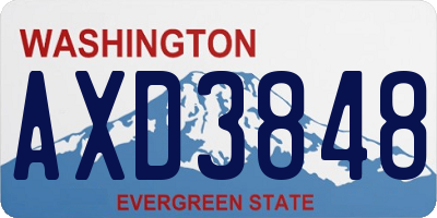 WA license plate AXD3848