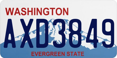 WA license plate AXD3849