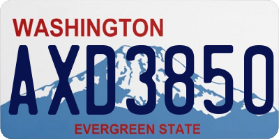 WA license plate AXD3850