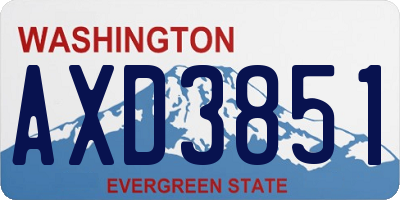 WA license plate AXD3851