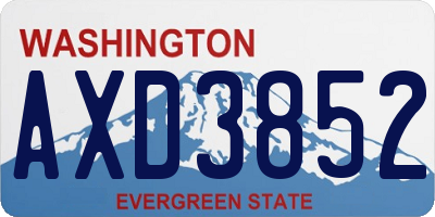 WA license plate AXD3852