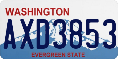 WA license plate AXD3853