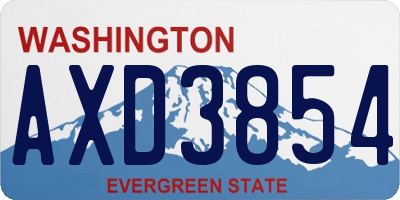 WA license plate AXD3854