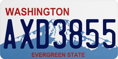 WA license plate AXD3855