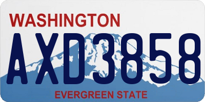 WA license plate AXD3858