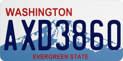 WA license plate AXD3860