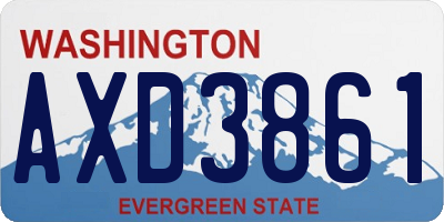 WA license plate AXD3861