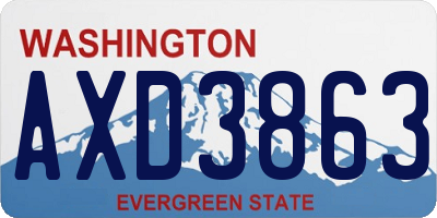 WA license plate AXD3863