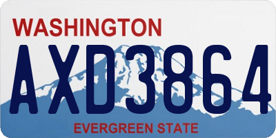 WA license plate AXD3864