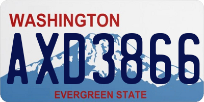 WA license plate AXD3866
