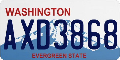 WA license plate AXD3868