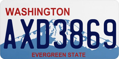 WA license plate AXD3869