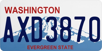 WA license plate AXD3870