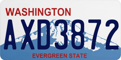 WA license plate AXD3872