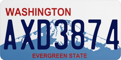 WA license plate AXD3874