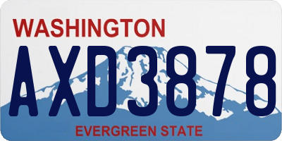 WA license plate AXD3878