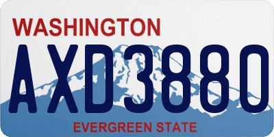 WA license plate AXD3880