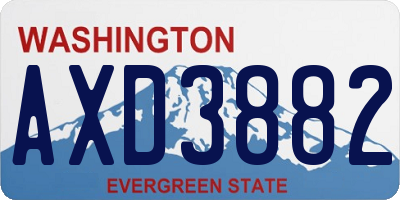 WA license plate AXD3882