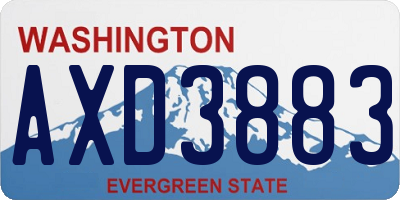WA license plate AXD3883