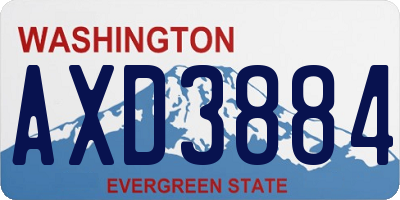 WA license plate AXD3884