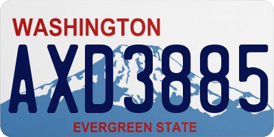 WA license plate AXD3885