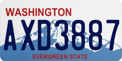 WA license plate AXD3887