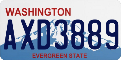 WA license plate AXD3889
