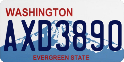 WA license plate AXD3890