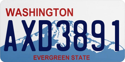 WA license plate AXD3891