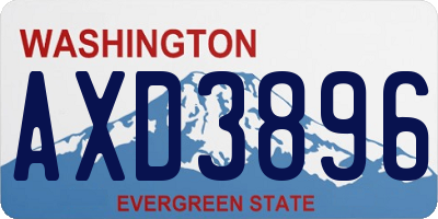 WA license plate AXD3896