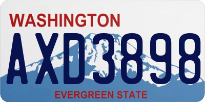 WA license plate AXD3898