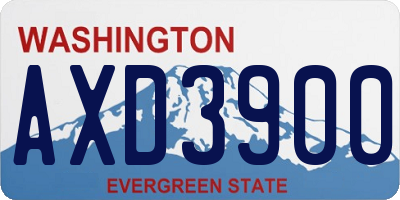 WA license plate AXD3900