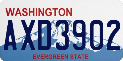 WA license plate AXD3902