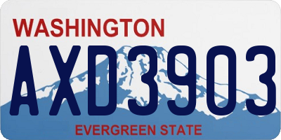 WA license plate AXD3903