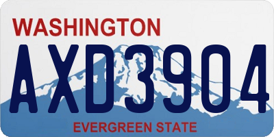 WA license plate AXD3904