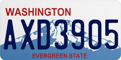 WA license plate AXD3905