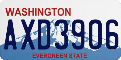 WA license plate AXD3906