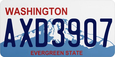WA license plate AXD3907