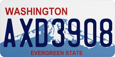 WA license plate AXD3908