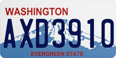 WA license plate AXD3910