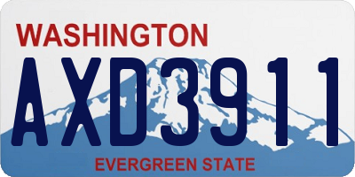 WA license plate AXD3911