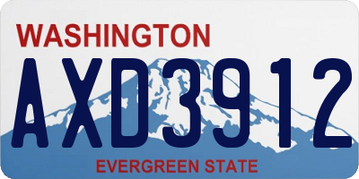 WA license plate AXD3912