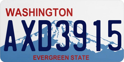 WA license plate AXD3915