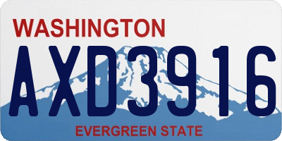WA license plate AXD3916