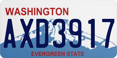 WA license plate AXD3917